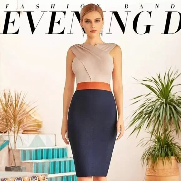 Sleeveless Bodycon Bandage Dress Sexy Tank Knee Length event Evening